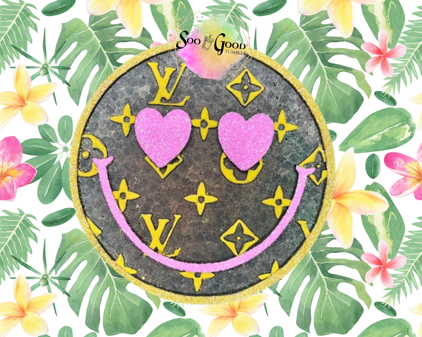 LV Smiley Blinged Car Freshie