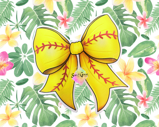Softball Bow Cardstock Car Freshie