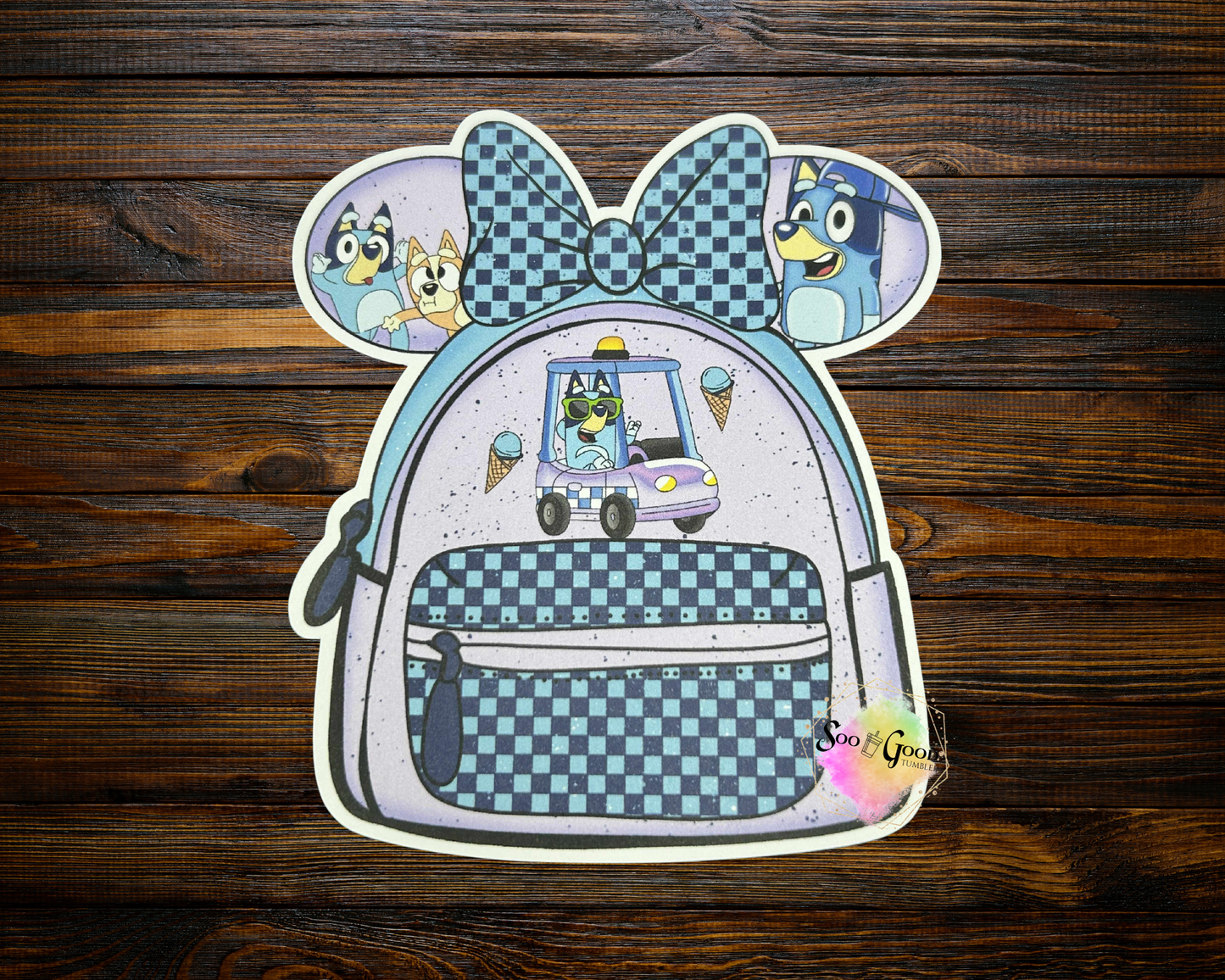 Mouse Ears Backpack Cardstock Car Freshie (Style 12)