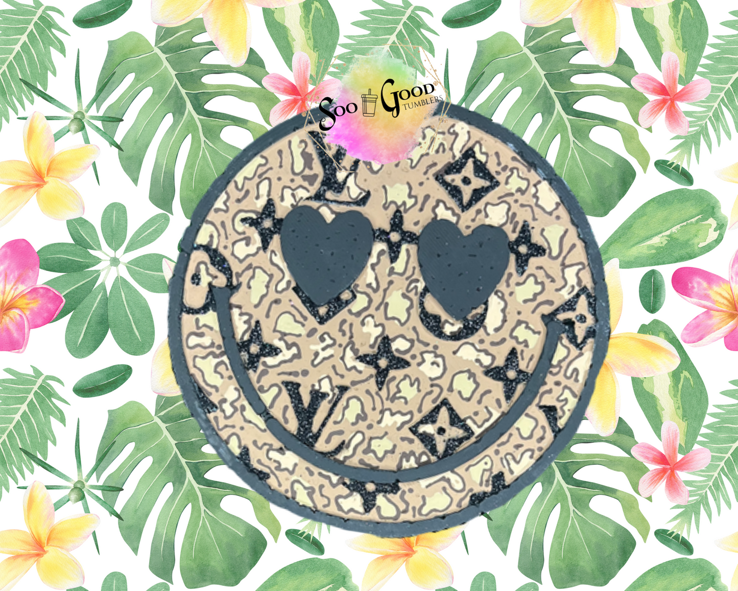 LV Smiley Blinged Car Freshie