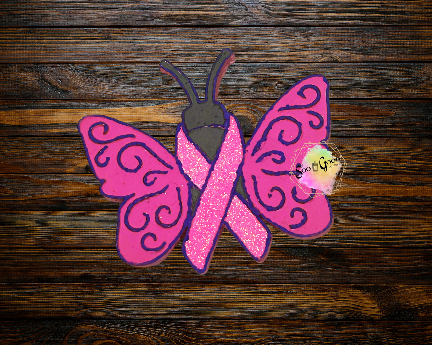 Breast Cancer Awareness Butterfly Blinged Car Freshie