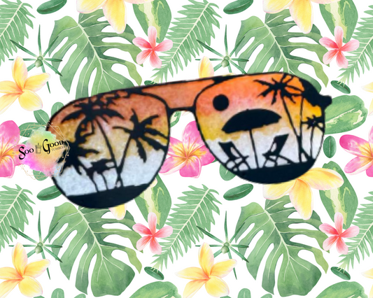 Tropical Glasses Blinged Car Freshie