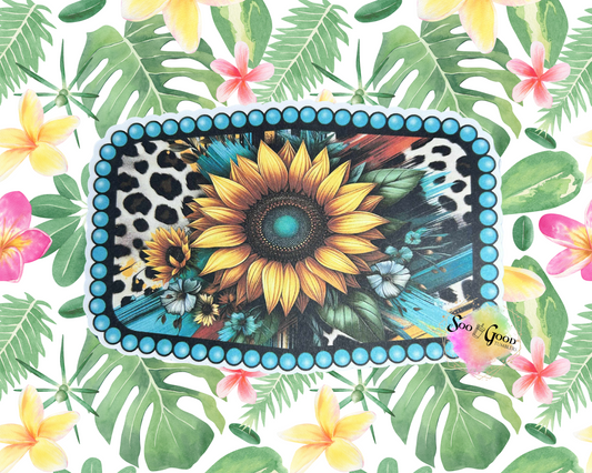 Belt Buckle (Sunflower) Cardstock Car Freshie