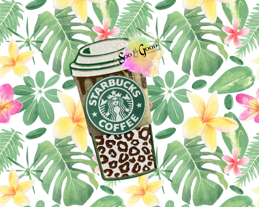Leopard Coffee Cup Blinged Car Freshie