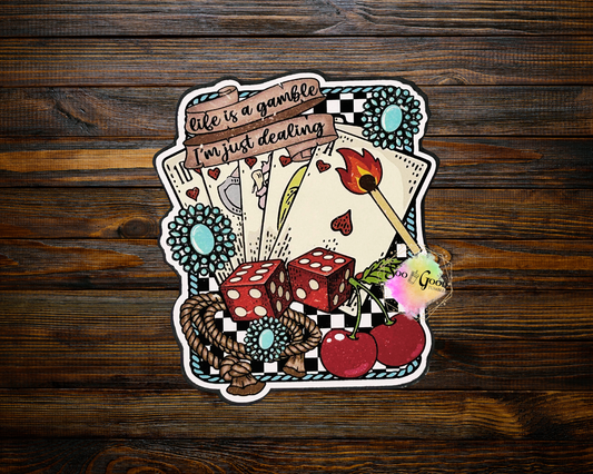 Life Is A Gamble Cardstock Car Freshie