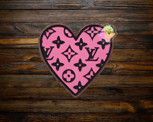 LV Heart Blinged Car Freshie