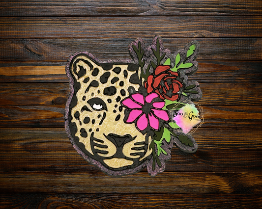 Floral Cheetah Car Air Freshener (Summer Peach Scent)