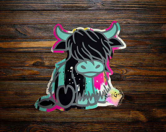 Highland Cow Cardstock Car Freshie (Style 5)