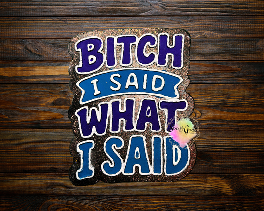 Bitch, I Said What I Said Blinged Car Freshie