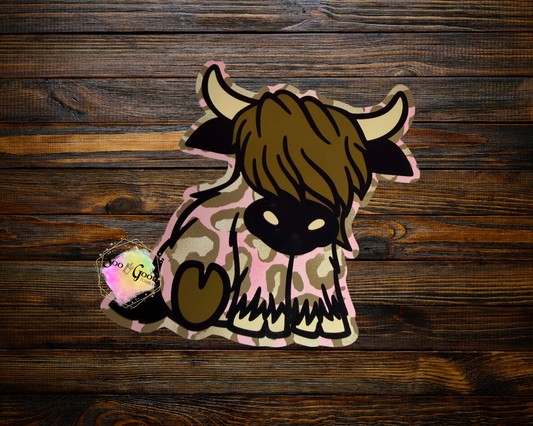 Highland Cow Cardstock Car Freshie (Style 7)