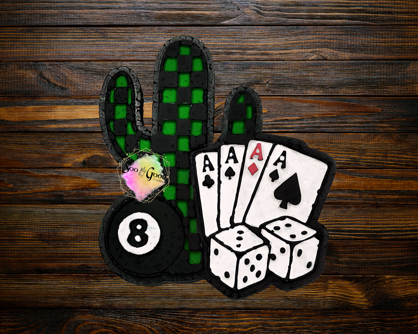 Western Gamblin Cactus Blinged Car Freshie