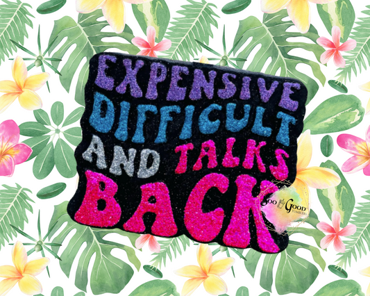 Expensive Difficult and Talks Back Blinged Car Freshie