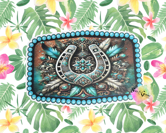 Belt Buckle (Horseshoe) Cardstock Car Freshie