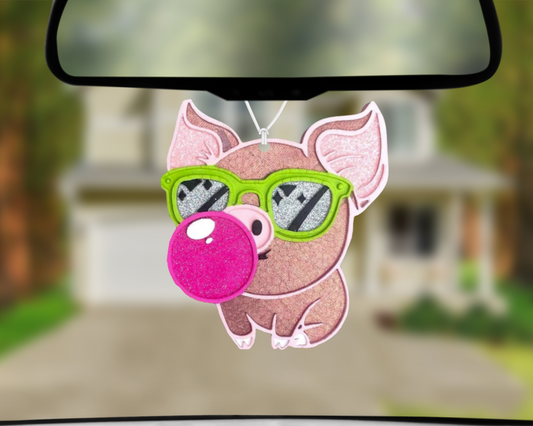 Hubba Bubba Pig Blinged Car Freshie