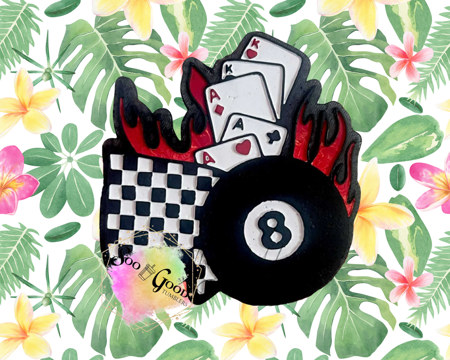 Luck of Flames Ball Blinged Car Freshie