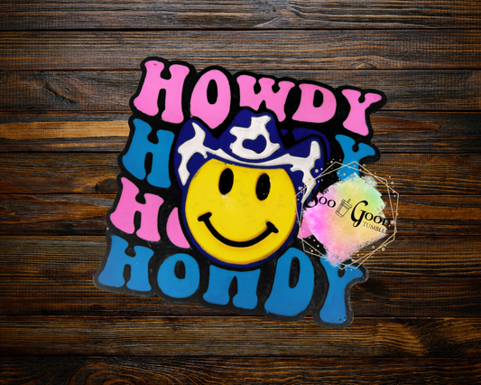 Howdy Smiley Blinged Car Freshie