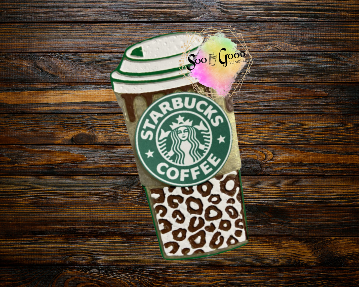 Leopard Coffee Cup Blinged Car Freshie
