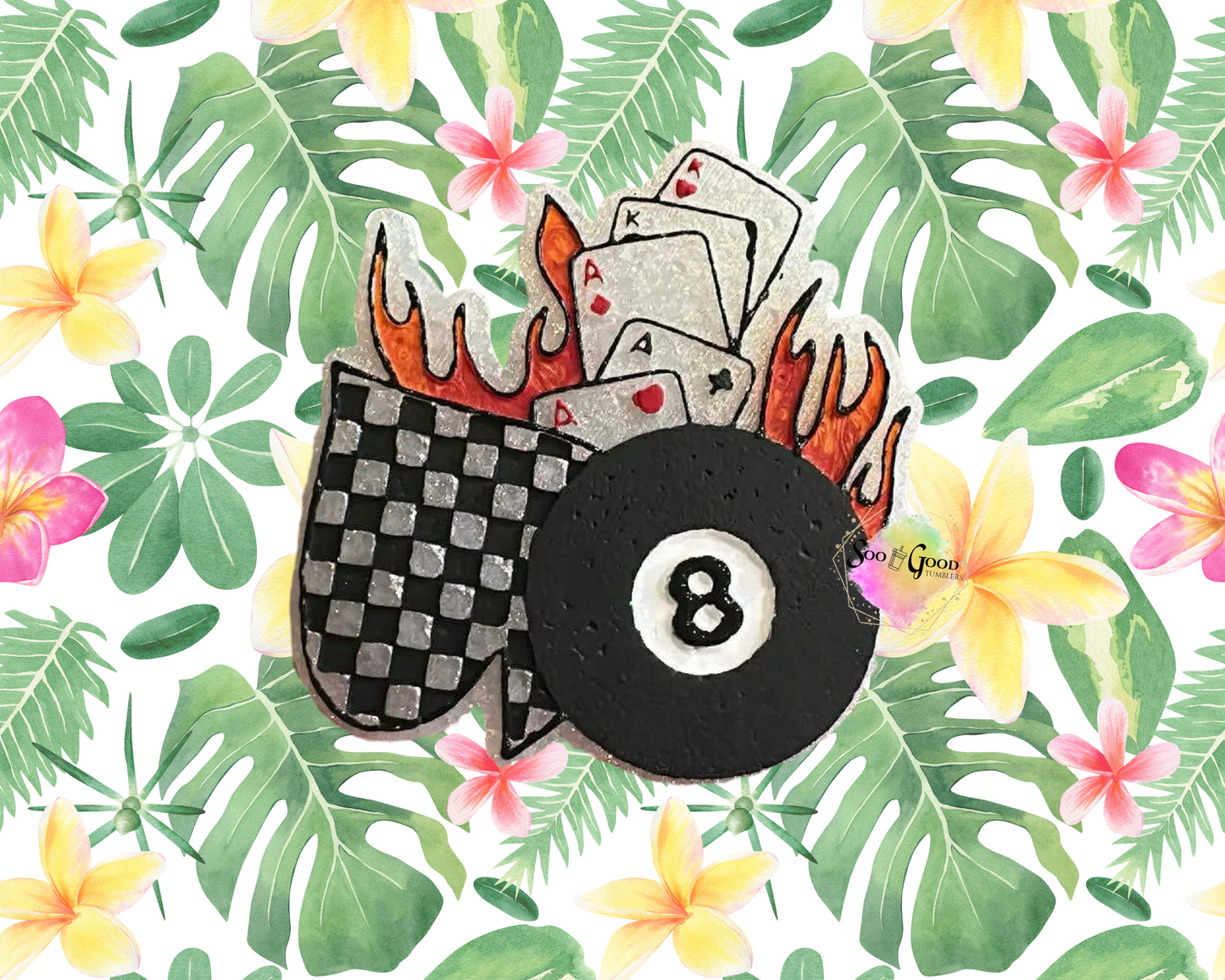 Luck of Flames Ball Blinged Car Freshie