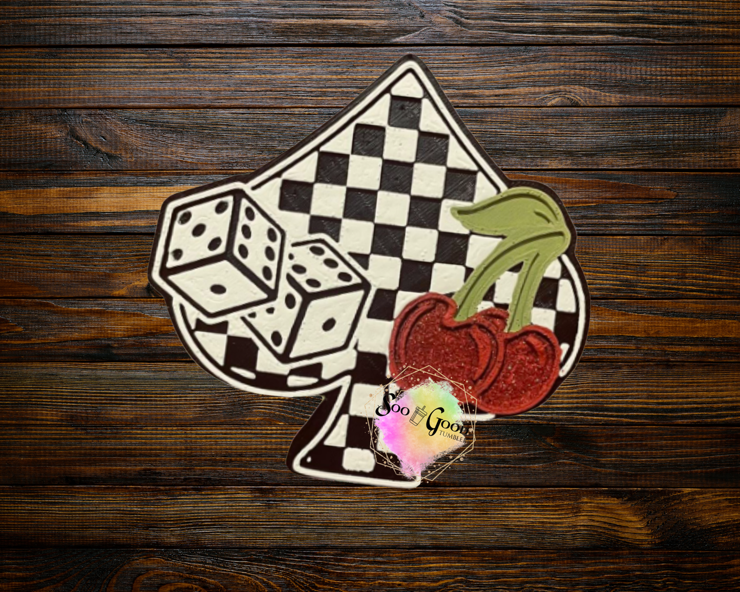 Spade, Cherries and Dice Blinged Car Freshie