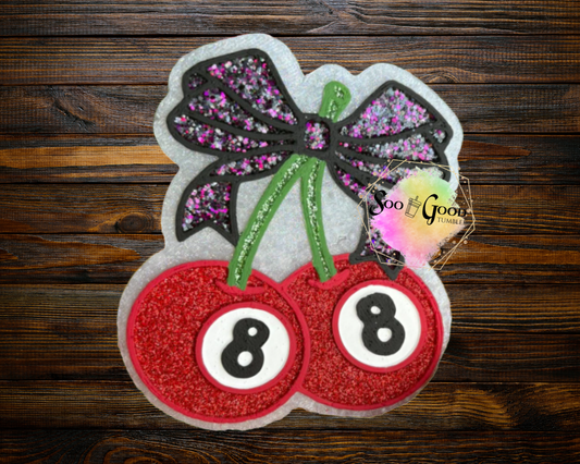 Cherry Eight Balls Blinged Car Freshie