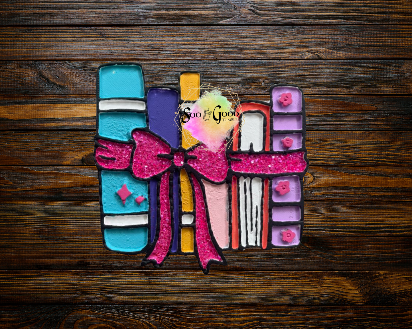 Standing Books Blinged Car Freshie