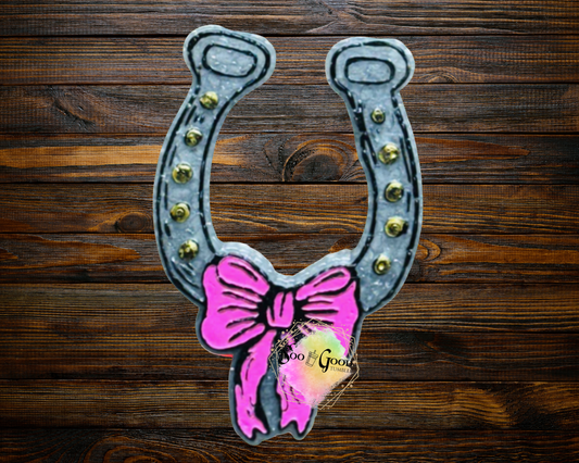 Horse Shoe and Bow Blinged Car Freshie