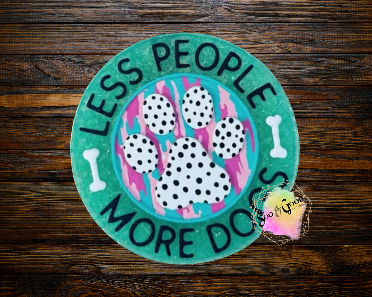 Less People More Dogs Blinged Car Freshie