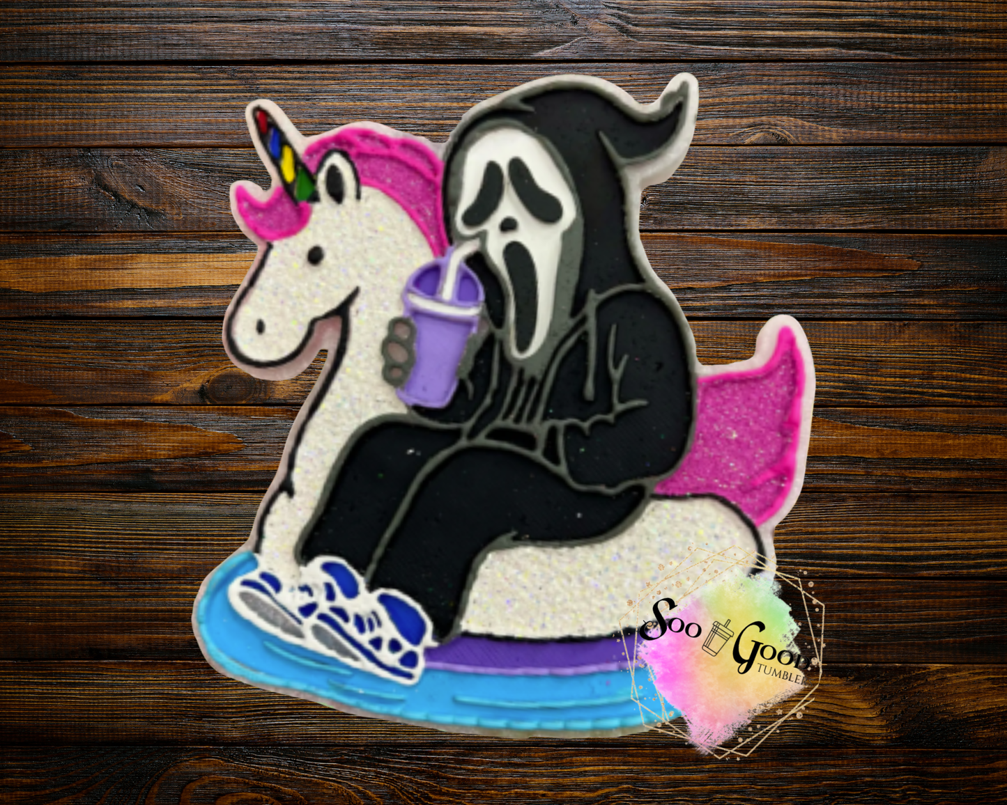 Floating Ghost Face Blinged Car Freshie