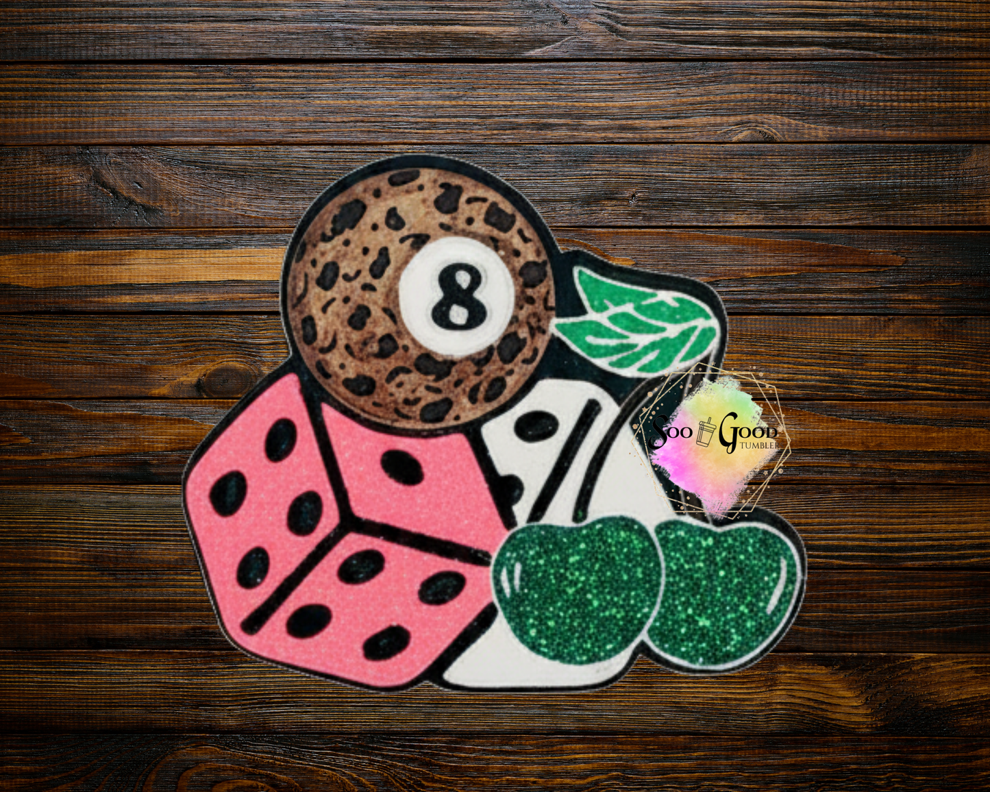 8 Ball, Dice & Cherries Blinged Car Freshie