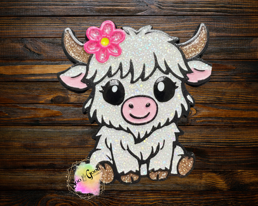 Daisy Mae Highland Cow Blinged Car Freshie