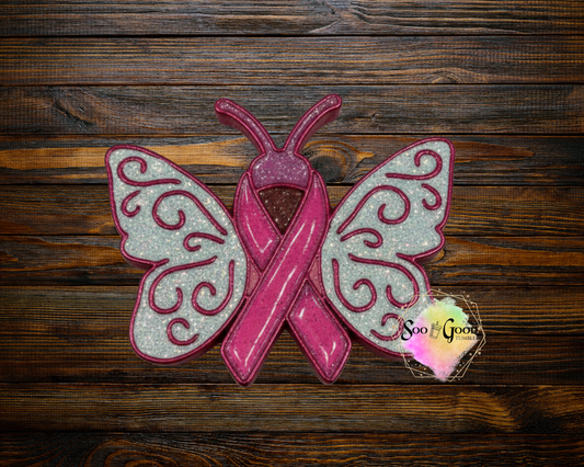 Breast Cancer Awareness Butterfly Blinged Car Freshie