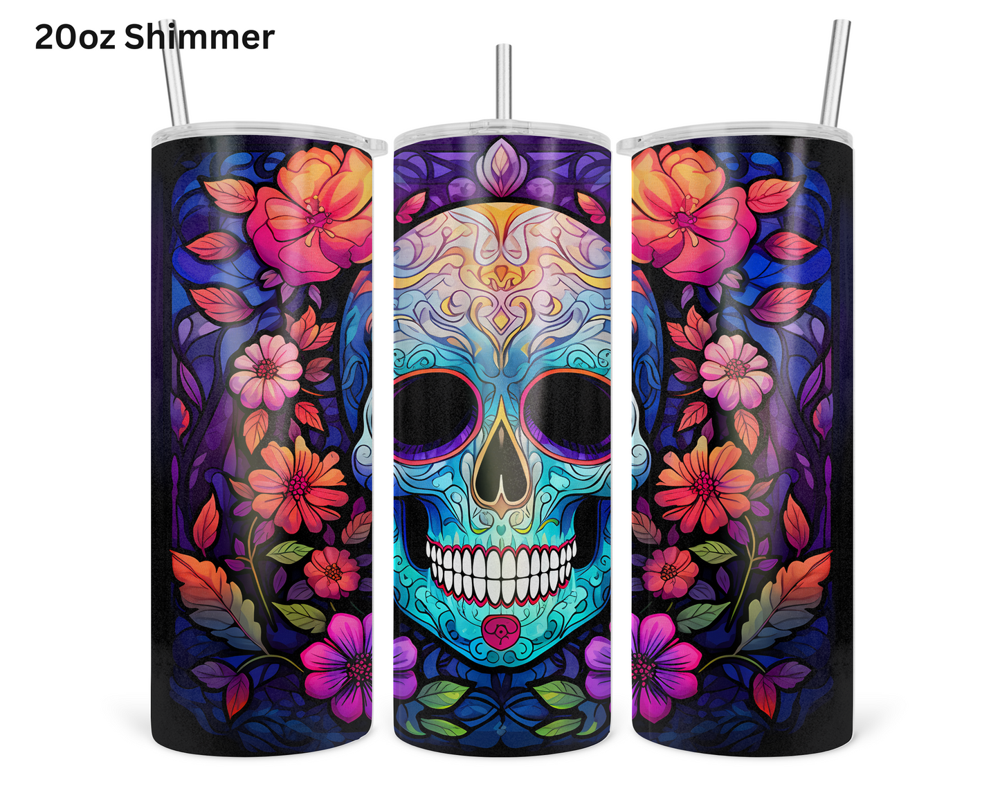 Black Eyed Candy Skull Tumbler