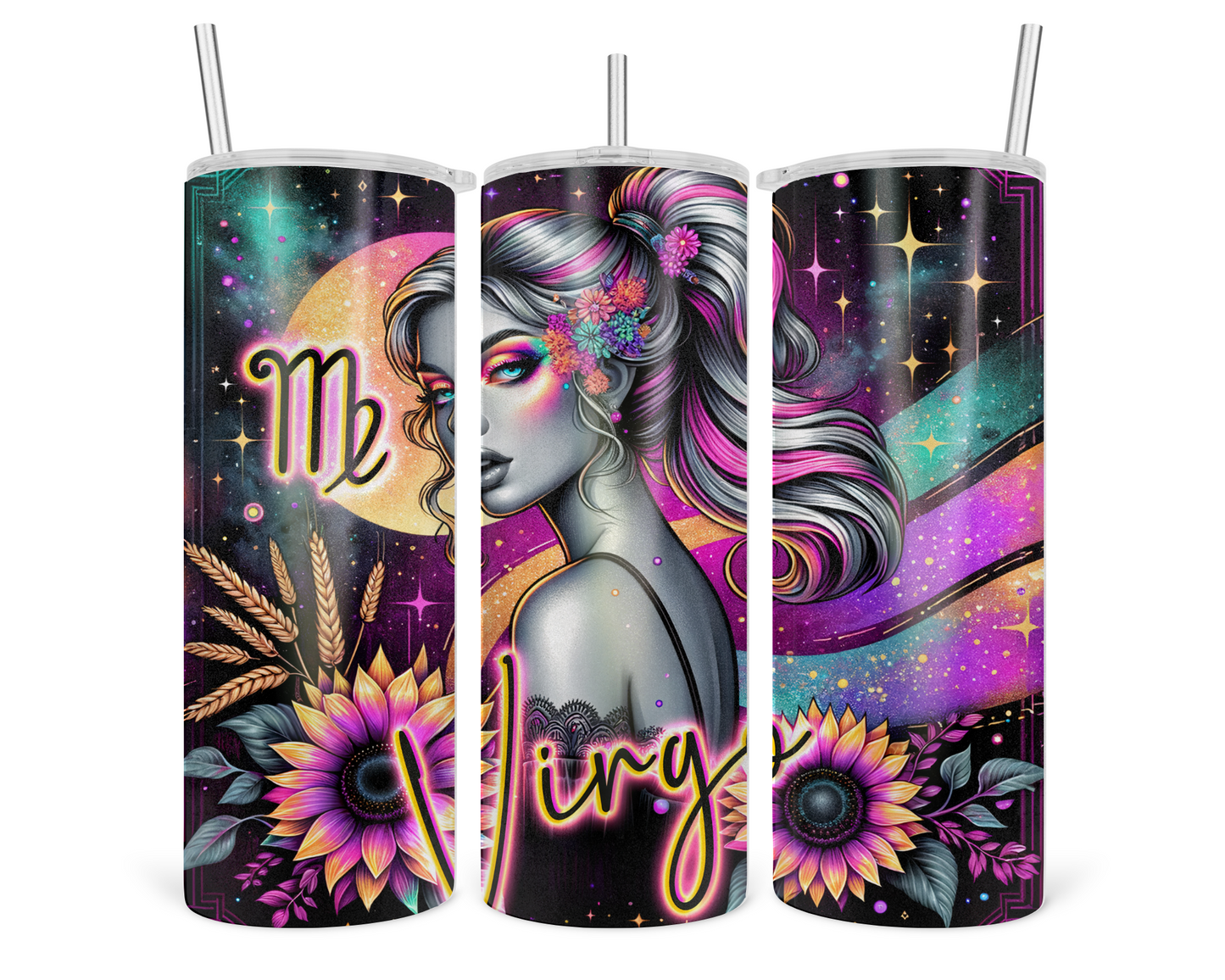 Neon Star Sign - Virgo Tumbler (003)