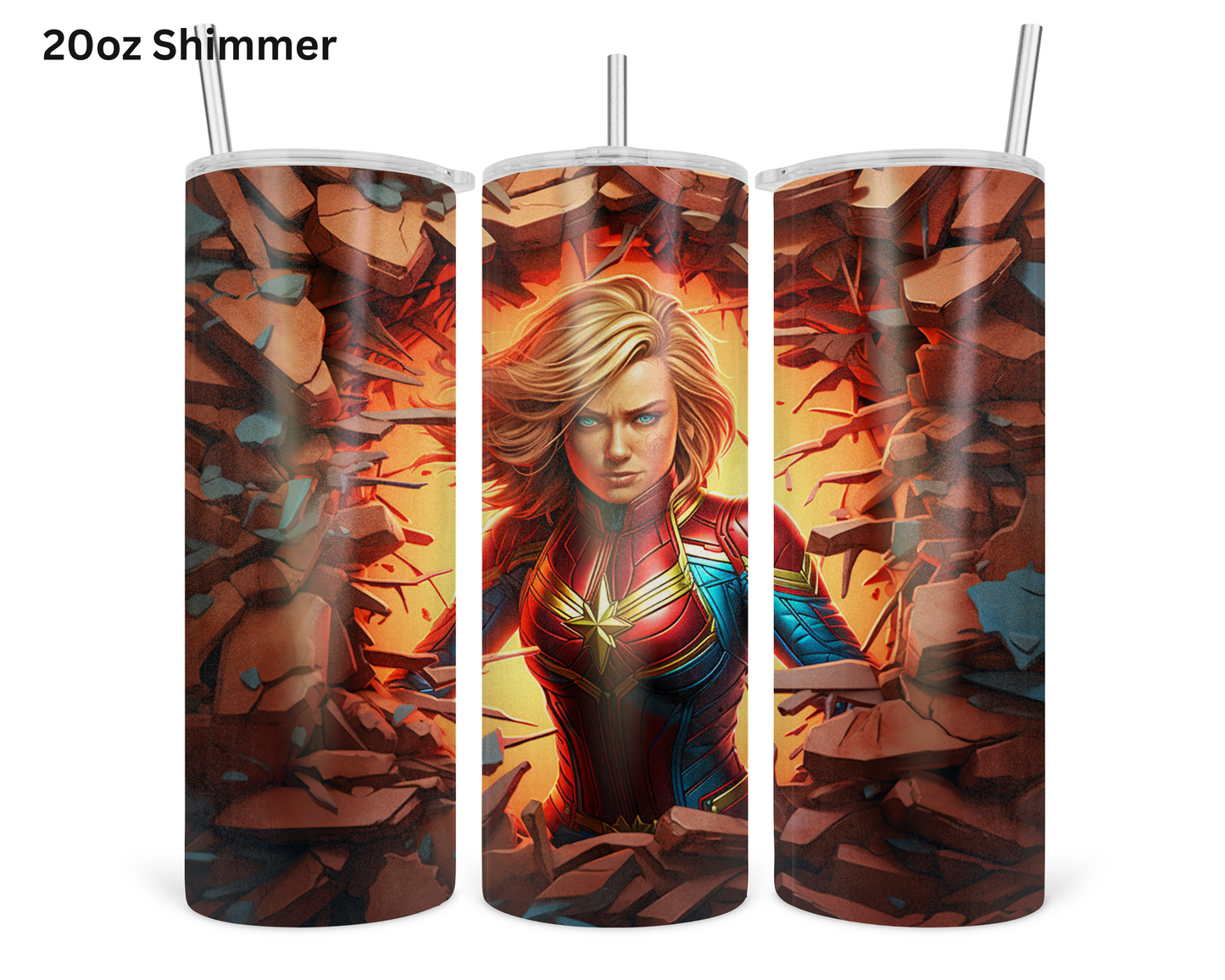 Captain Marvel Wall Break Tumbler