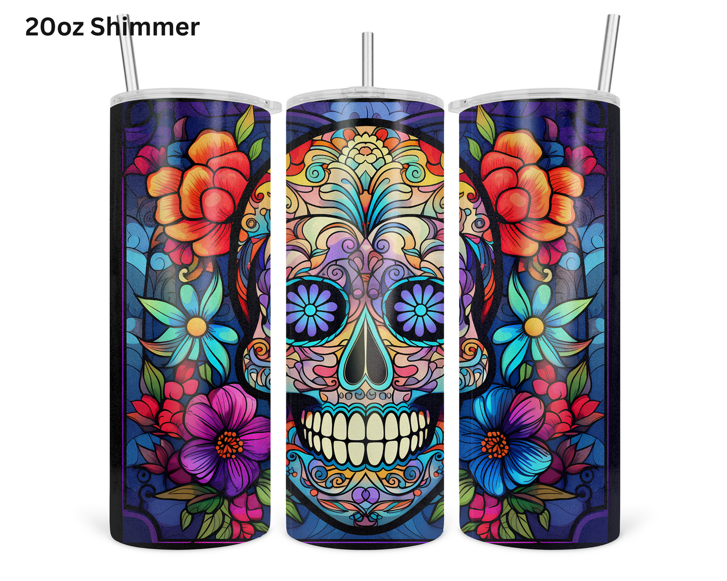 Purple Candy Skull Tumbler