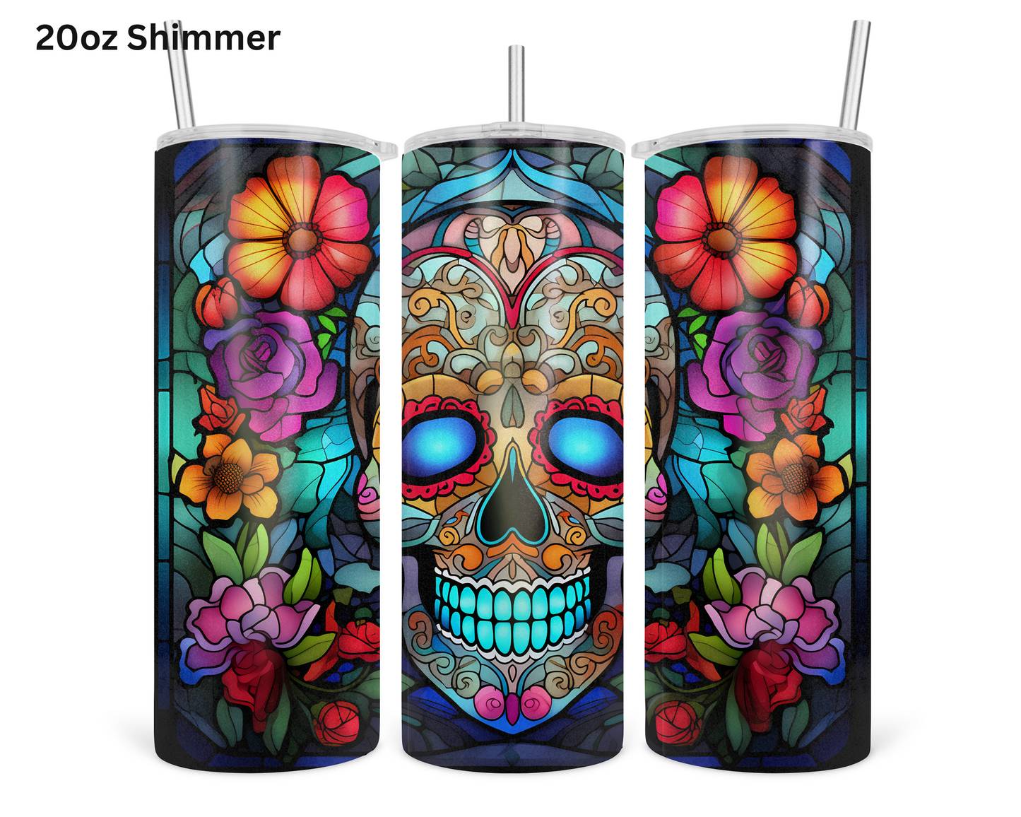 Glowed Candy Skull Tumbler