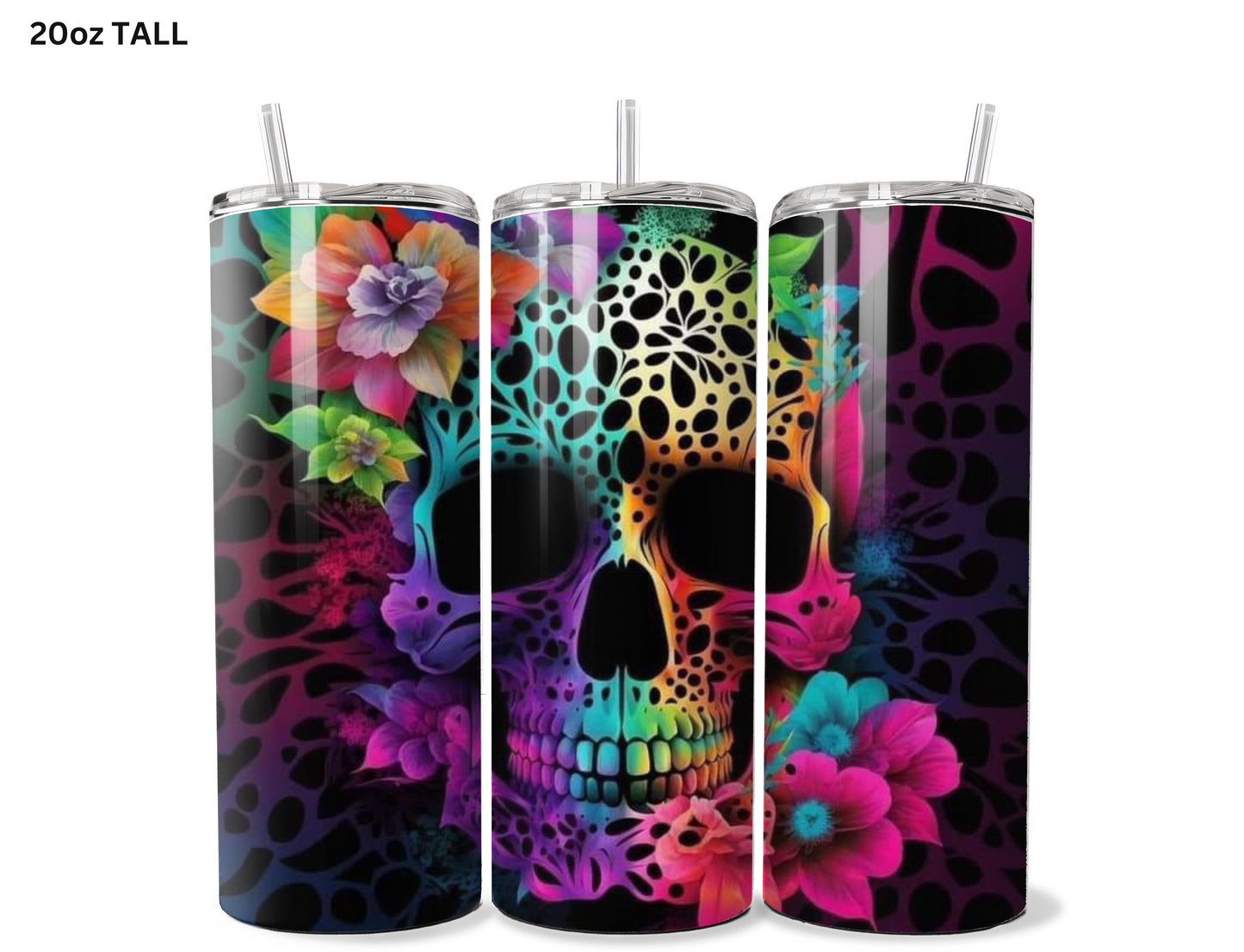 Rainbow Skull Tumbler