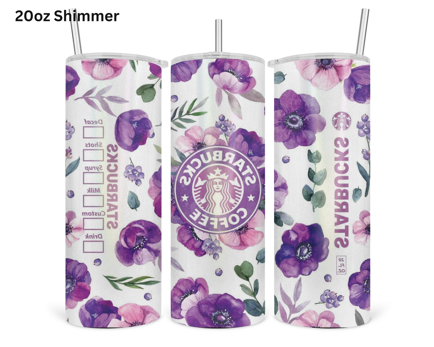 Floral Starbucks (Purple) Tumbler