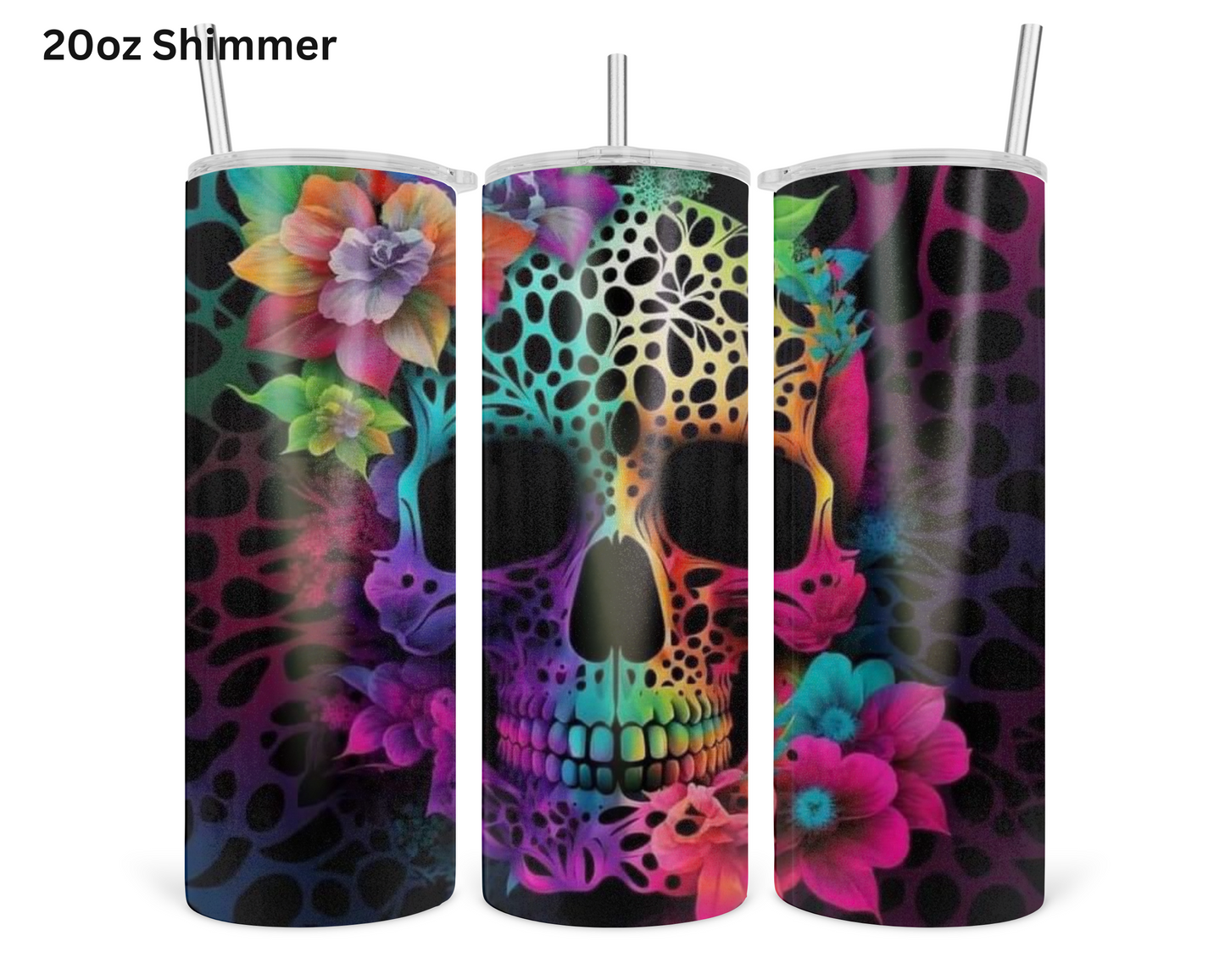 Rainbow Skull Tumbler