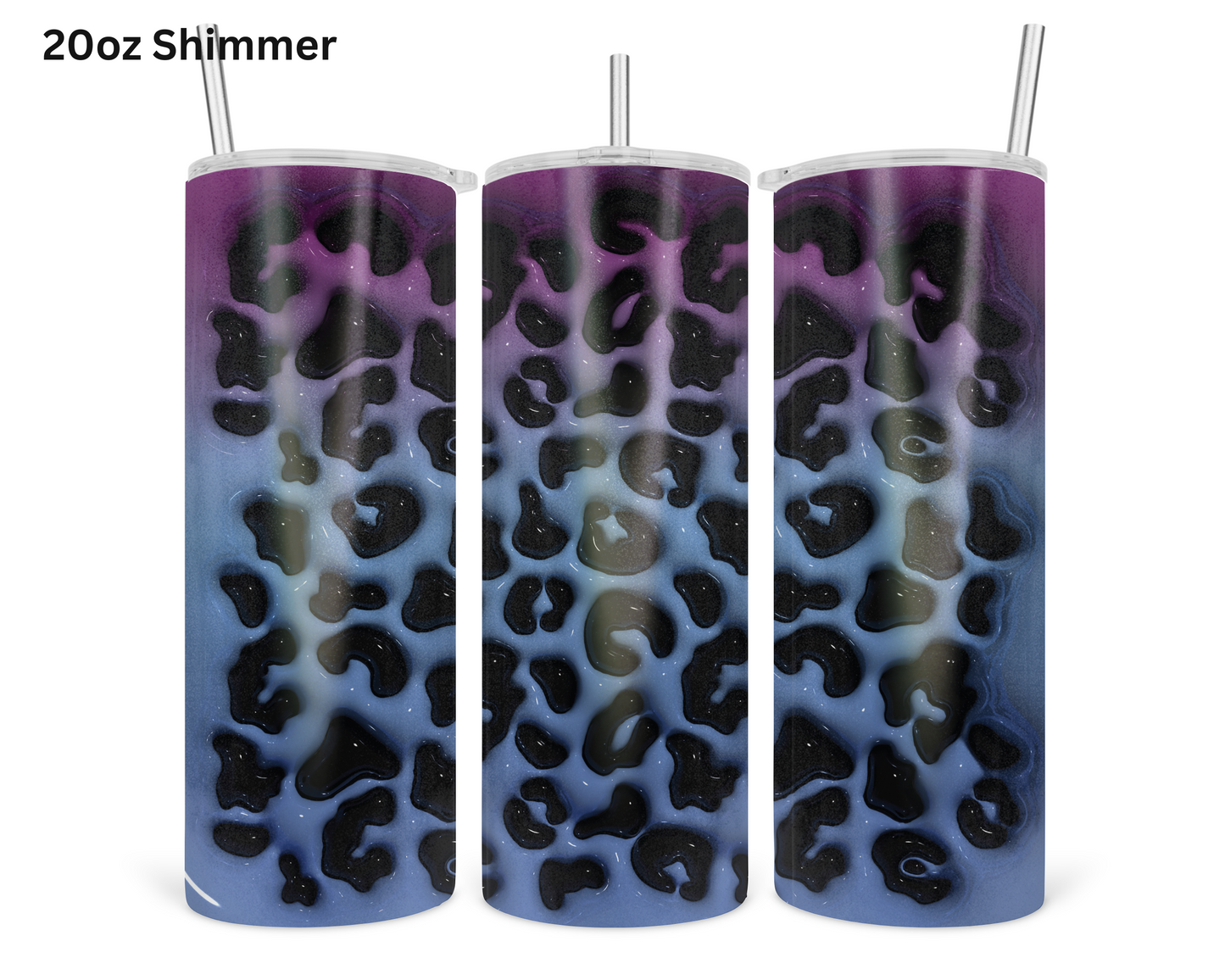 Animal Print - Raspberry & Shades of Blue Tumbler