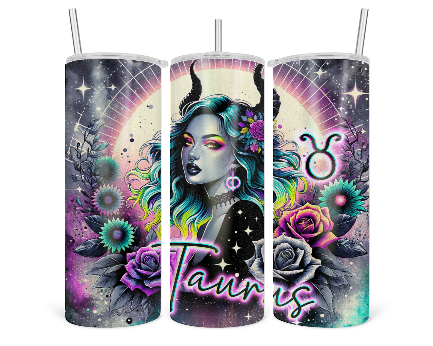 Neon Star Sign - Taurus Tumbler (005)