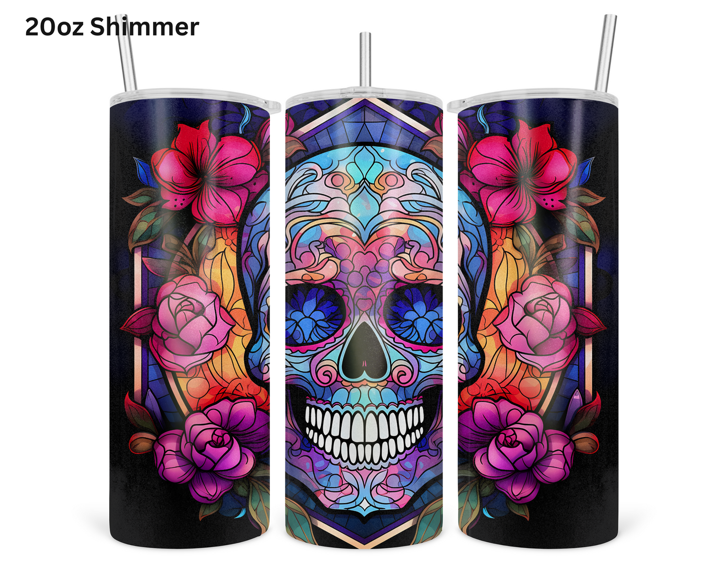 Blue Candy Skull Tumbler