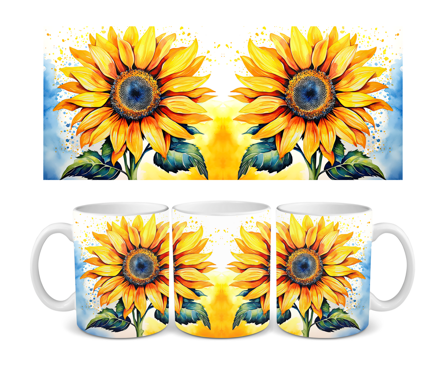 Single Sunflowers Ceramic Mug