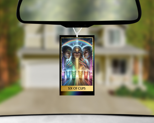 Six Of Cups Tarot Card Car Air Freshener