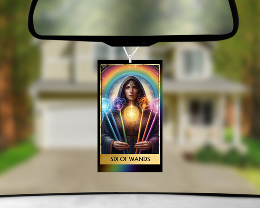 Six Of Wands Tarot Card Car Air Freshener