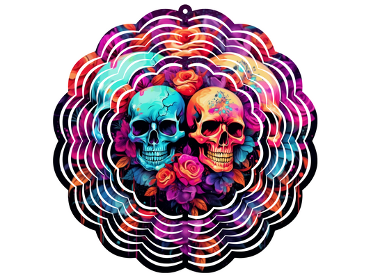 Skulls Wind Spinner