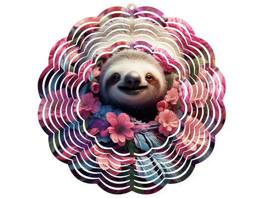 Sloth Flowerbed Wind Spinner