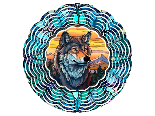 Snow Wolf Wind Spinner