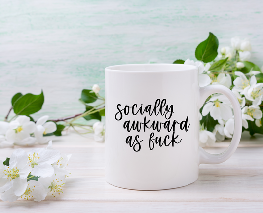 Socially Awkward As Fu%k Ceramic Mug