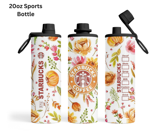 Floral Starbucks (Tangerine) Tumbler